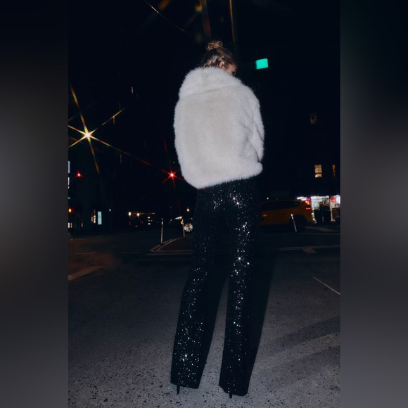 Elegant Black Sequin Pants - Picture 5 of 11